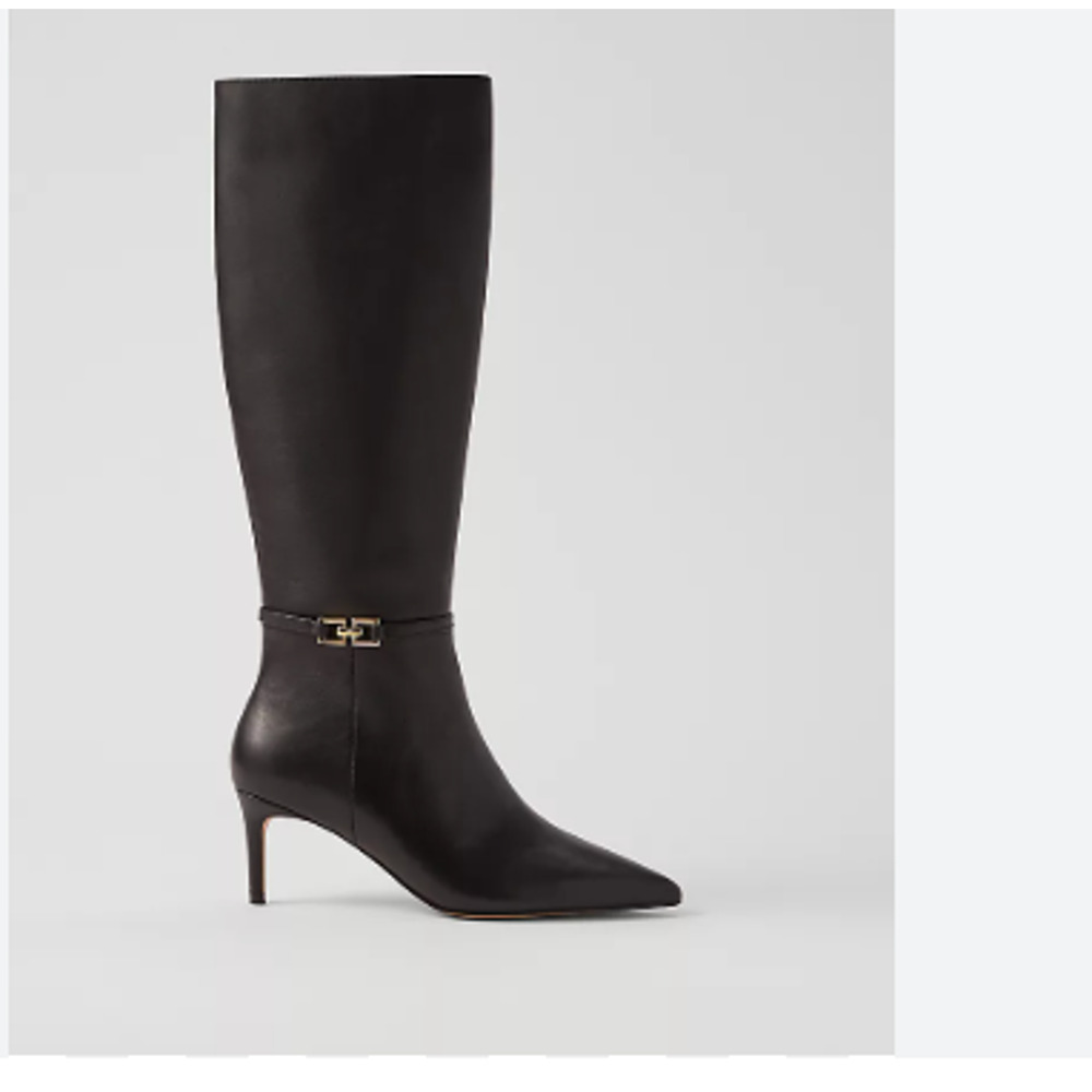 Copied - Ann Taylor NWOB Chain Wrap Leather Boot Tall Black 9